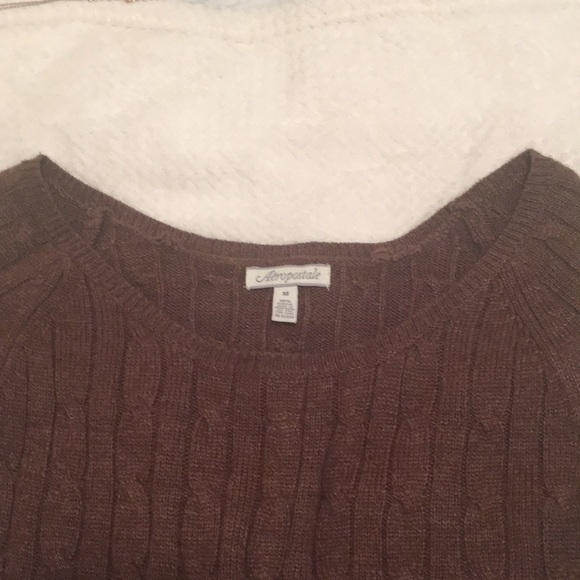 Sweater off the shoulder. Aeropostale. Size US M. Brown. Used. Smoke free home❤️ - Picture 7 of 8